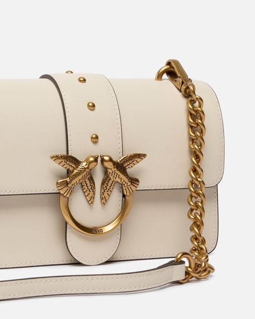 Pinko Natural Love Bag One Small Crossbody Bag In Leather