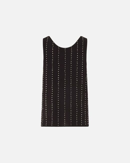 Pinko Black Vest Top With Jewel Stripes