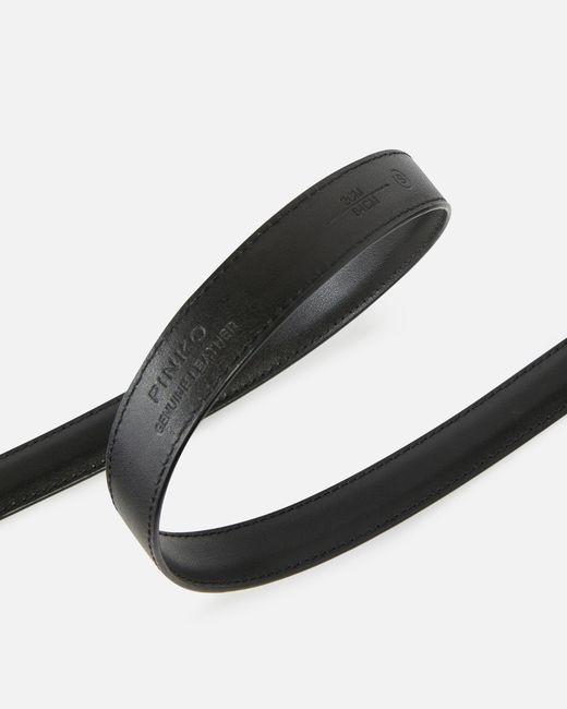 Pinko White Love Birds Thin Leather Belt 2Cm