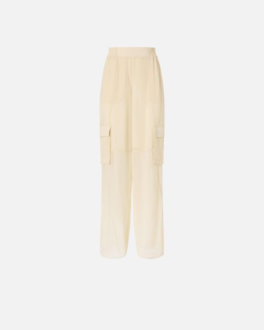 Pinko White Lightweight Trousers With Cargo Pockets