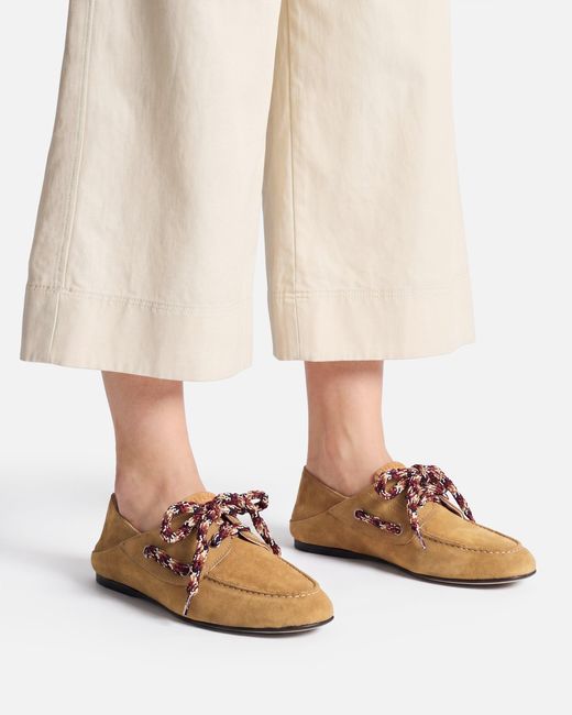 Pinko White Suede Moccasins With Multicoloured Laces