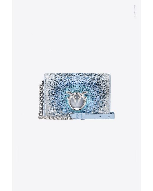 Pinko Blue Galleria Full-Rhinestone Mini Love Bag Click