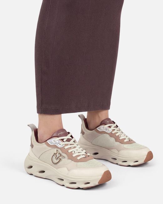 Pinko White Sneakers With Love Birds Logo
