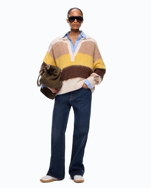 Pinko Natural Striped Alpaca-Blend Sweater