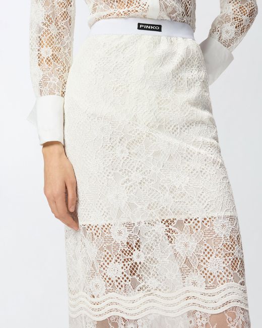 Pinko White Midi Skirt