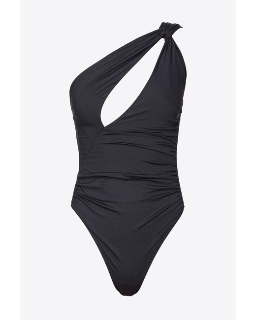 Pinko Blue One-shoulder One-piece Swimsuit