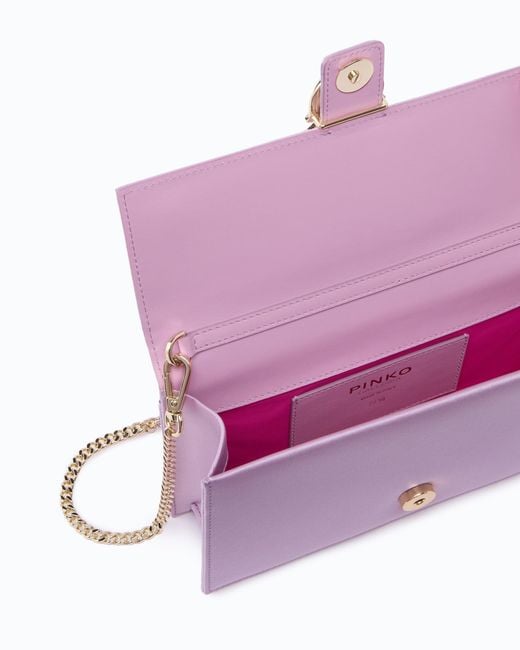 Pinko Purple Galleria Love Bag One Flat Medium Hand-Held Clutch
