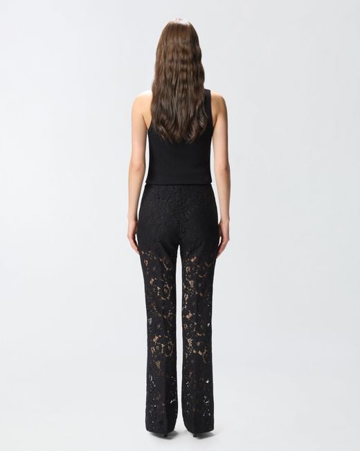 Pinko Black Flared Lace Trousers