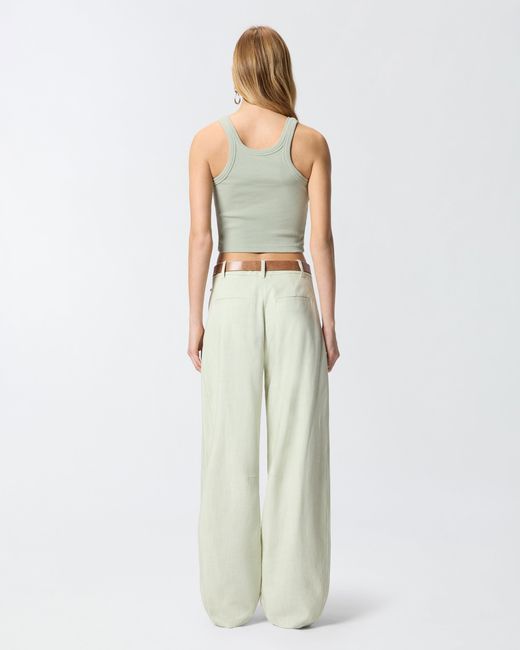 Pinko Green Cropped Vest Top With Logo