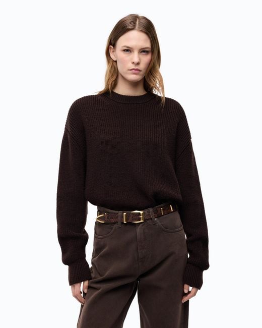 Pinko Black Ribbed Wool Sweater