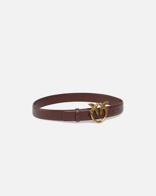 Pinko White Love Birds Leather Belt 3Cm
