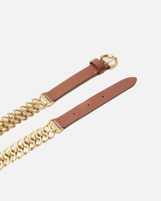 Pinko White Belt With Chain Insert, 2 Cm