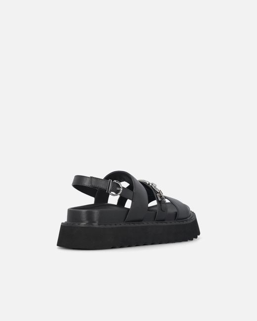 Pinko White Leather Sandals With Chain