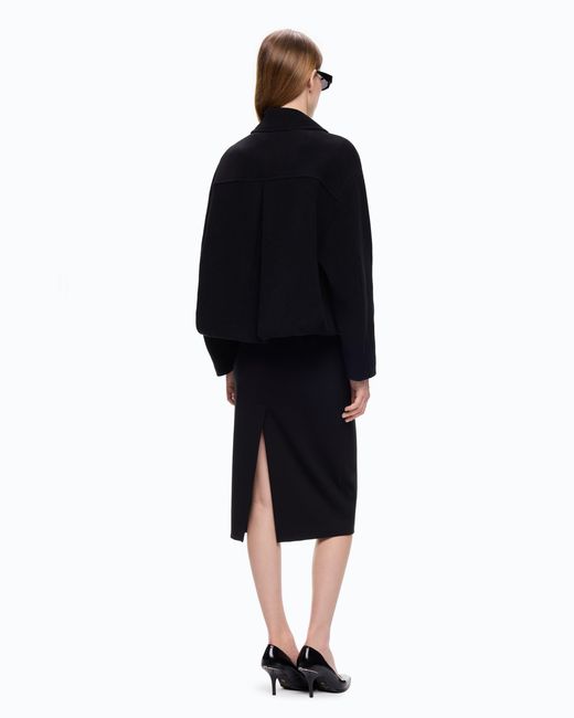 Pinko Black Double-Breasted Pea Coat