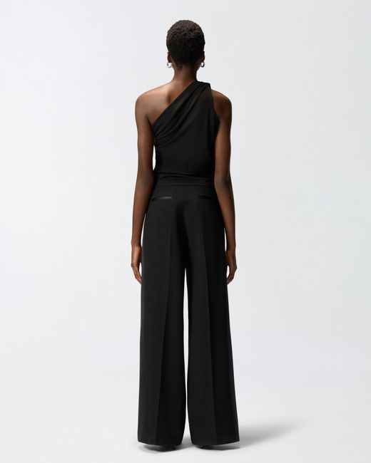 Pinko Black One-Shoulder Top With Knot Detail