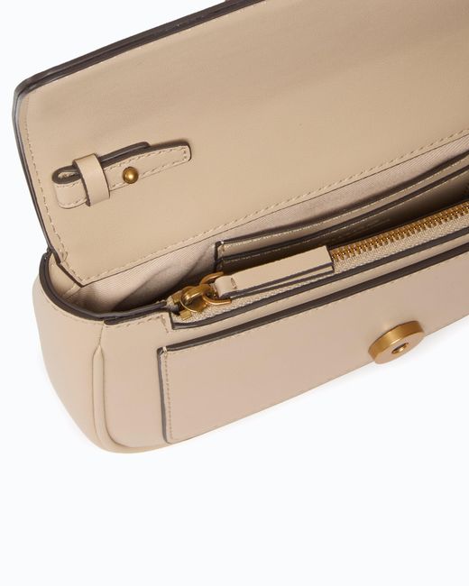 Pinko Natural Love Bag Pocket Small Leather Shoulder Bag With Jewel Buckle