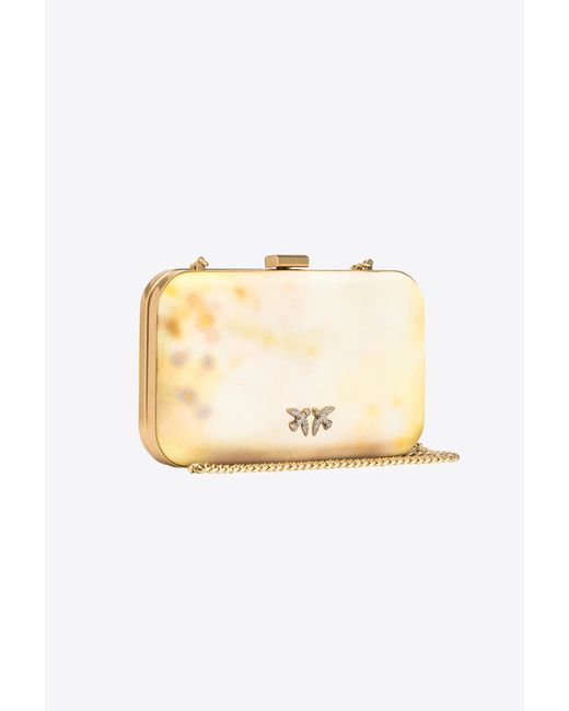 Pinko Natural Satin Clutch With Faded Print