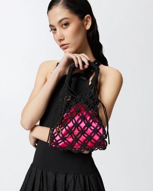 Pinko Evening Handbag With Woven Mesh in Red | Lyst