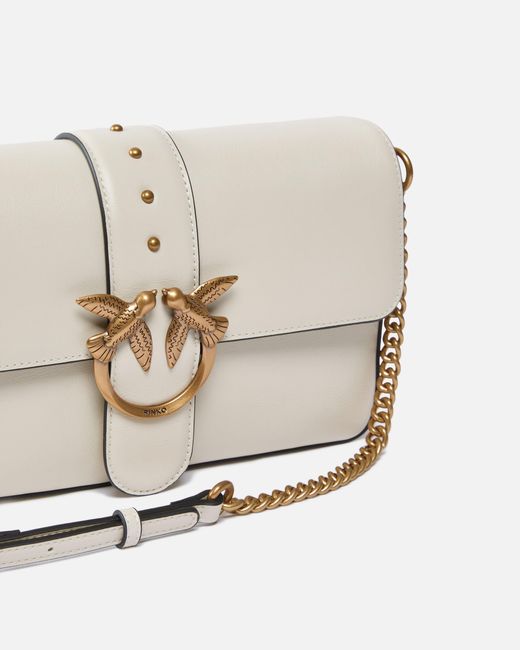 Pinko Natural Soft Leather Love Bag Large Shoulder Bag