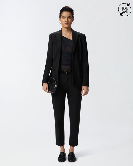 Pinko Black Milano-Knit Cigarette Trousers