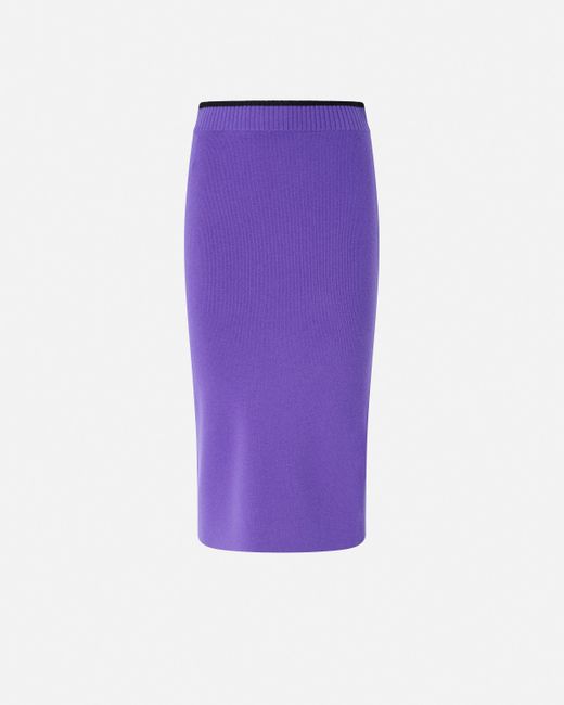 Pinko Purple Knit Pencil Skirt