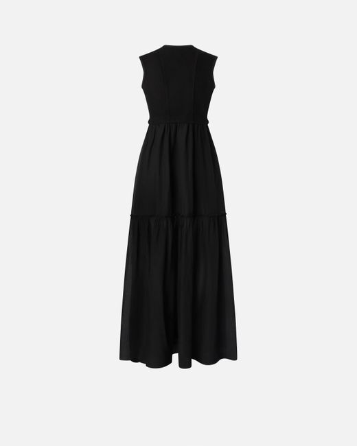 Robe Longue En Coton Avec Gilet Sans Manches Utilitaire Pinko en coloris Black