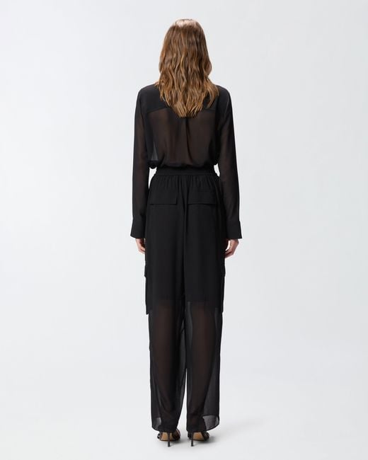 Pinko Black Lightweight Trousers With Cargo Pockets