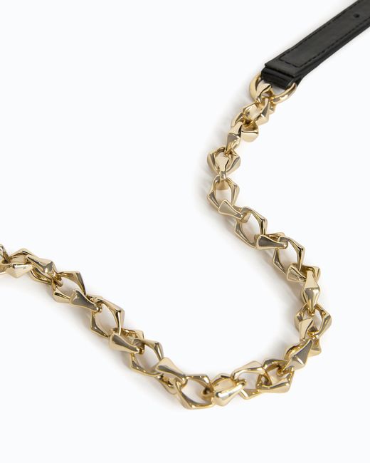 Pinko White Belt With Chain Insert, 1.5 Cm