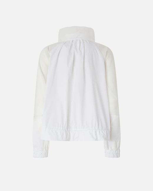 Pinko White Technical Jacket With Sheer Inserts