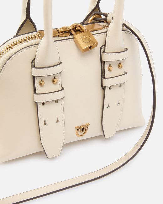 Pinko Natural Leather Mini Escape Bag Bowling Bag