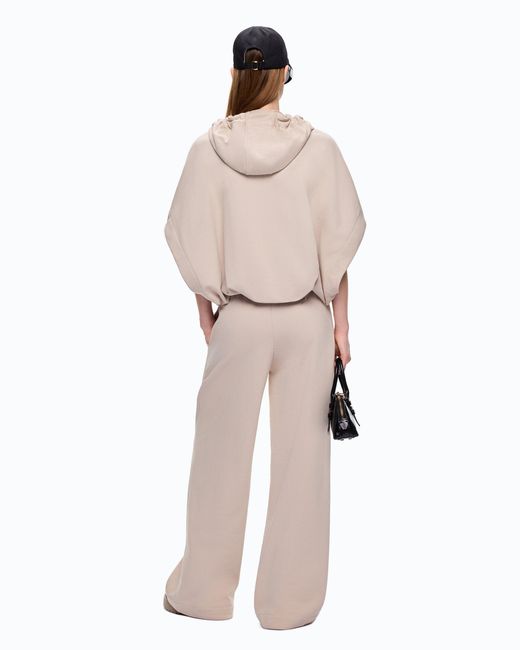 Pinko Natural Fleece Jacket With Hood And Chain