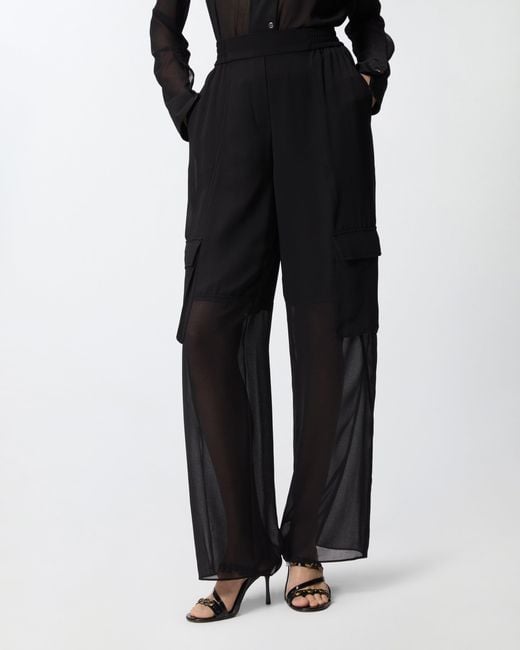 Pinko Black Lightweight Trousers With Cargo Pockets