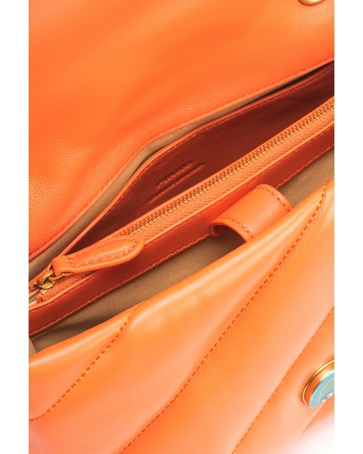 Pinko Orange Classic Love Bag Puff Maxi Quilt