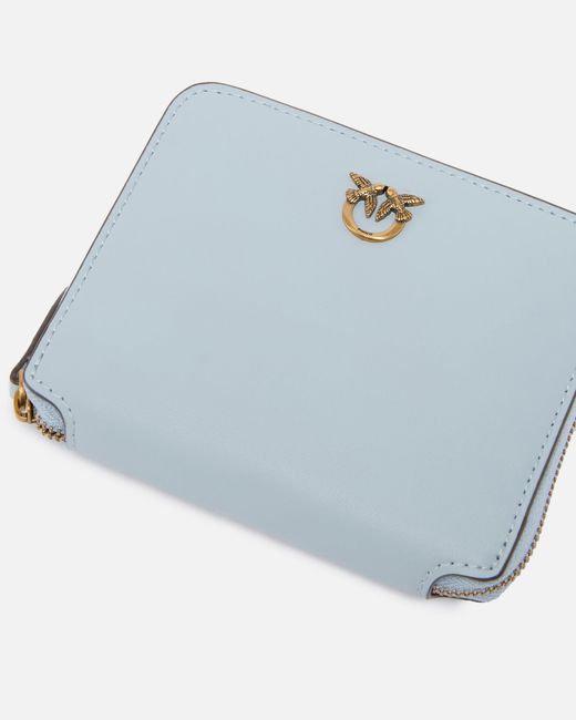 Pinko White Square Leather Zip-Around Purse