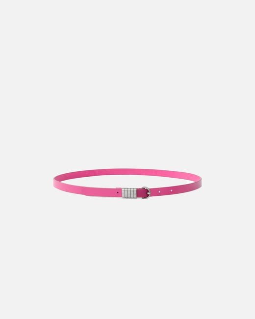 Pinko Pink 1.2-Cm Belt With Lettering Logo