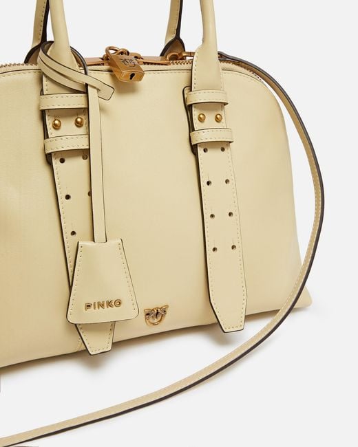 Pinko Natural Escape Bag Medium Leather Handbag
