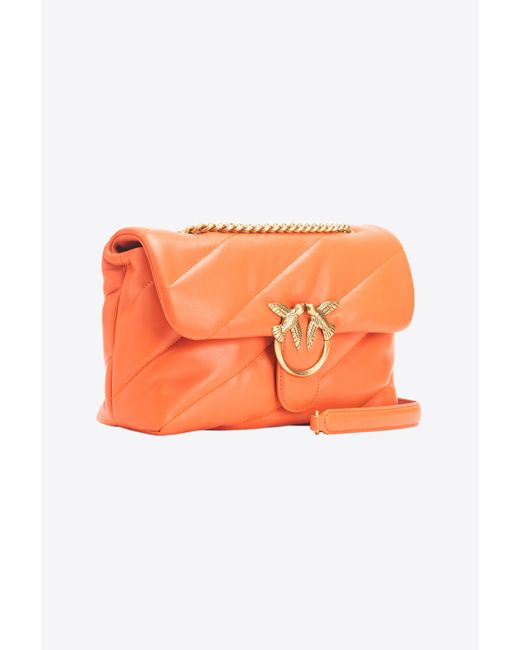 Classic Love Bag Puff Maxi Quilt di Pinko in Orange