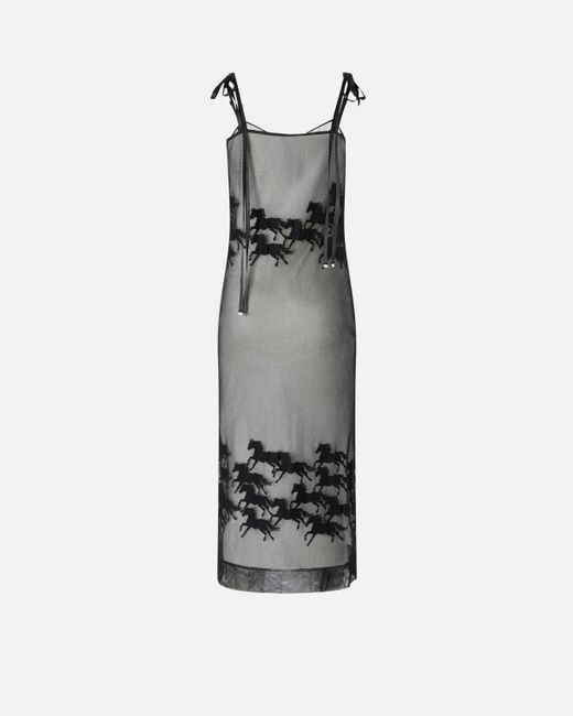 Vestido Midi Transparente Con Diseño De Caballos Reimagine X Patrick Mcdowell Pinko de color White
