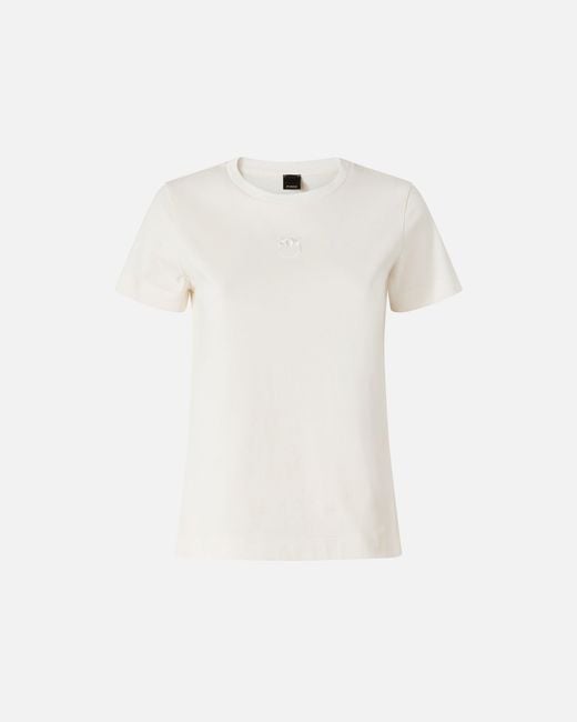 Pinko White T-Shirt With Love Birds Logo