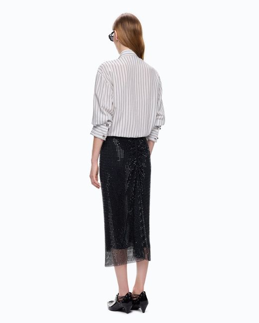 Pinko White Striped Shirt With Tie