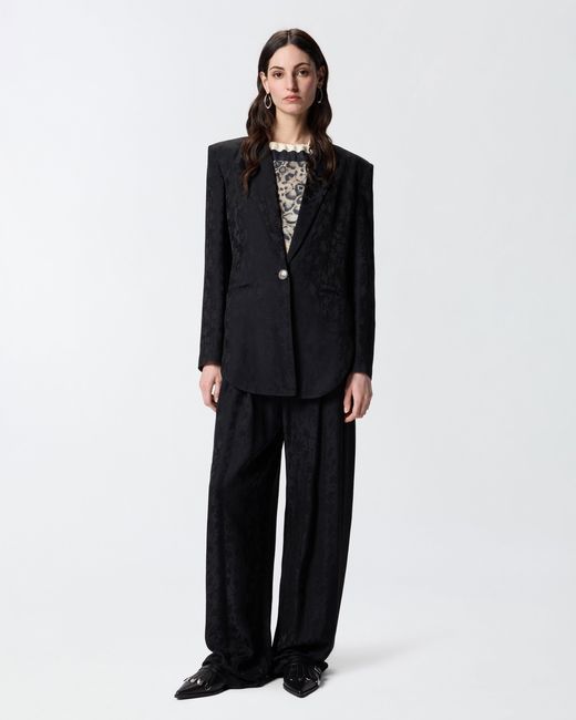 Pinko Black Floral Jacquard Kimono Jacket
