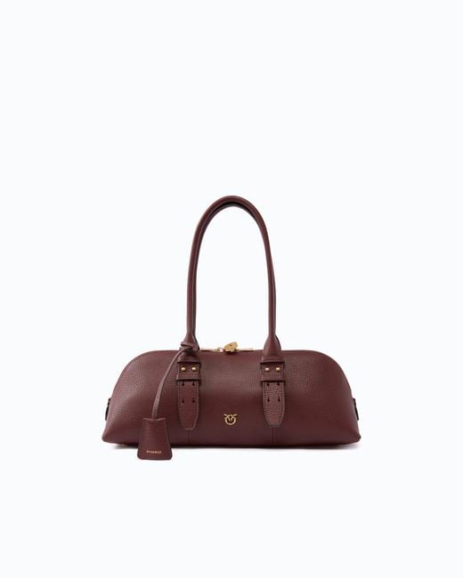 Pinko Brown Escape Bag Horizontal Large Shoulder Bag