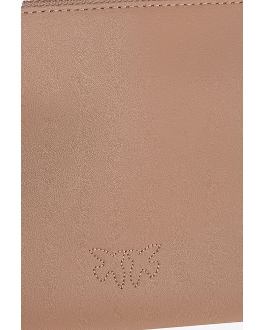 Pinko White Horizontal Flat Bag In Leather