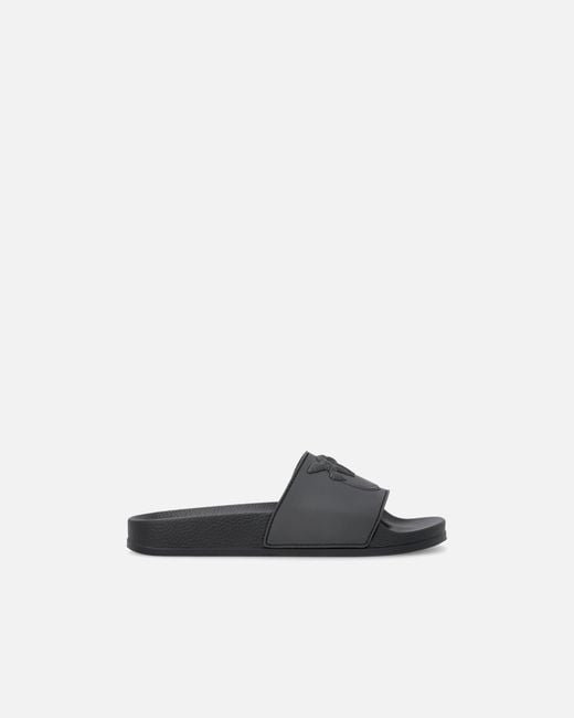 Pinko White Rubber Slip-On Sandals With Love Birds Maxi Logo