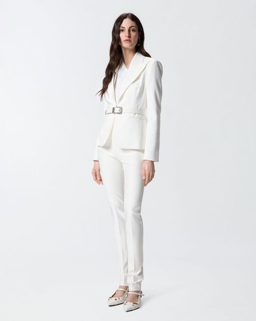 Pinko White Jacket With Rear Slit