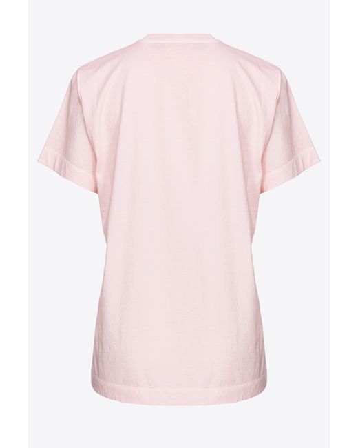 Pinko Pink Logo-print T-shirt