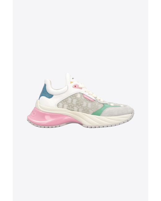 Pinko White Ariel Sneakers With Love Birds Monogram Mesh Insert