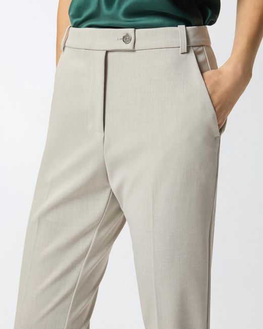 Pinko White Long Trousers With Rear Zip