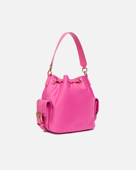 Pinko Pink Small Satin Bucket Bag