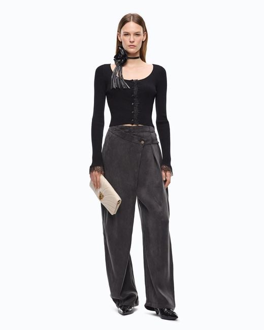 Pinko Black Cropped Cardigan